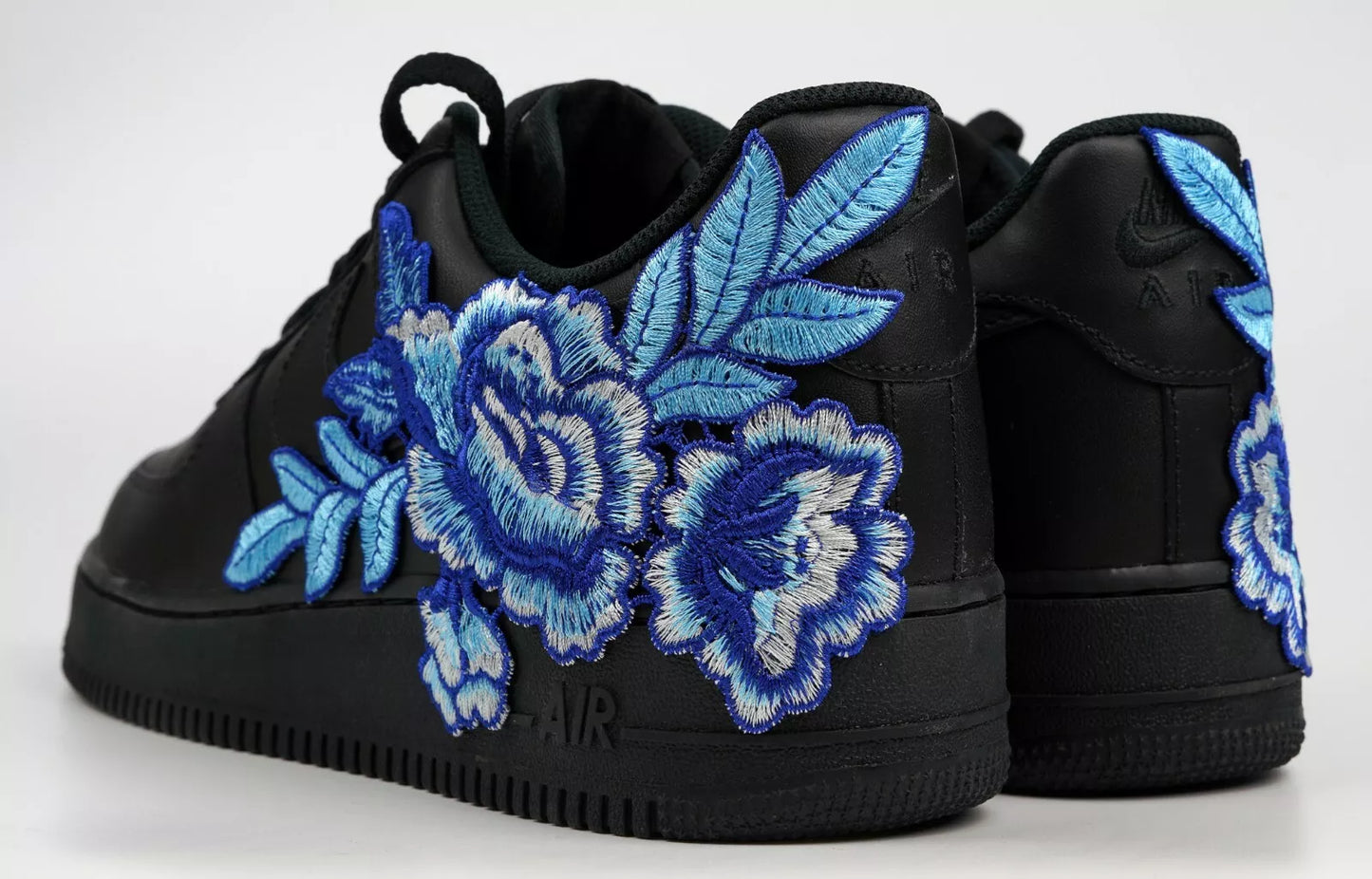 Embroided Midnight Blue Rose Black Af1 V2