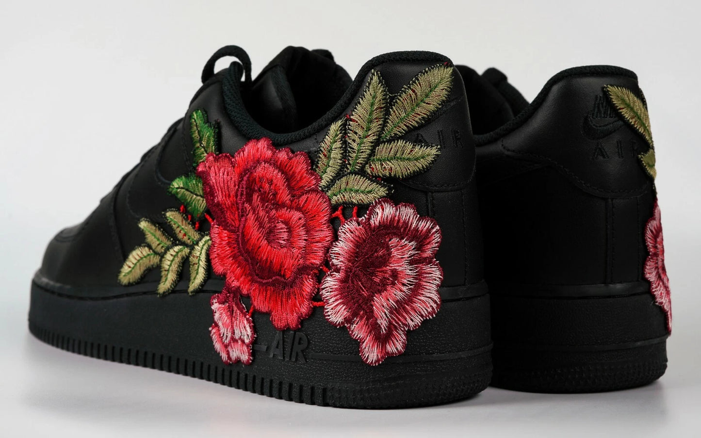 Embroided Rose Black Af1 V2