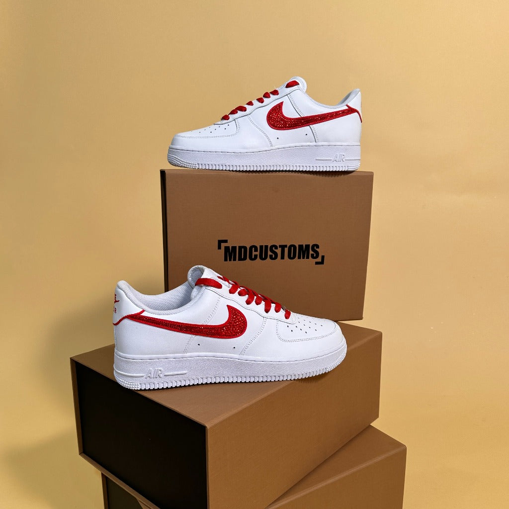 RED CRYSTAL SWOOSH AF1 â MD Customs