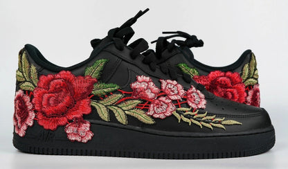 Embroided Rose Black Af1