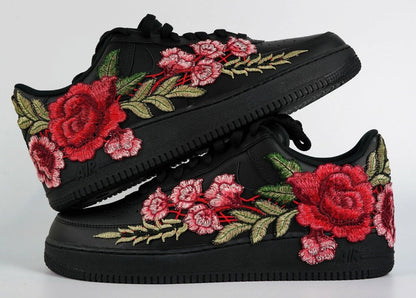 Embroided Rose Black Af1