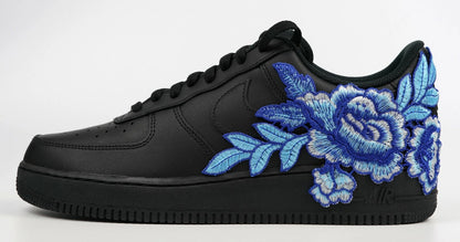 Embroided Midnight Blue Rose Black Af1 V2