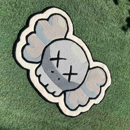 KAWS HEAD-GREY RUG
